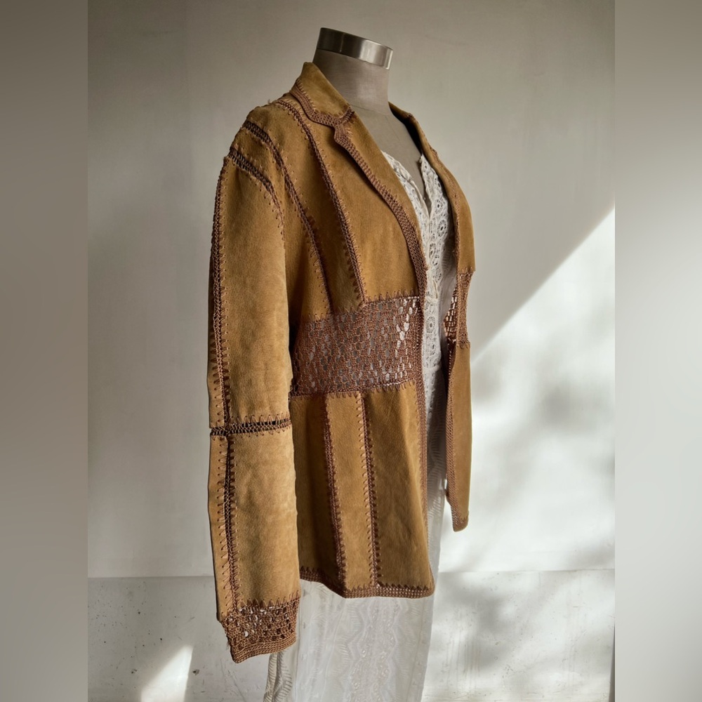 Leather and Crochet Women’s Jacket
